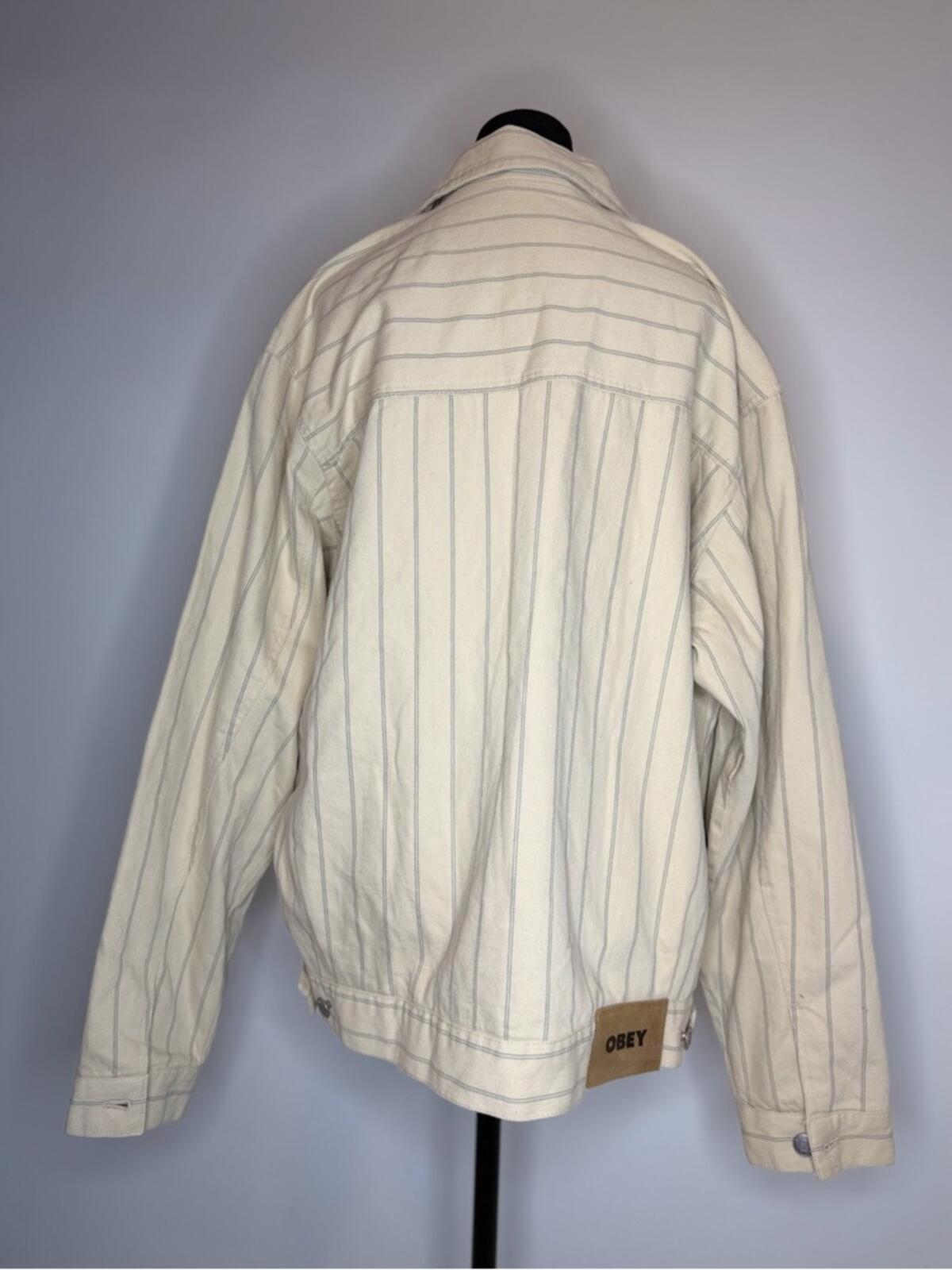 Obey Stripe Zip Up Jacket - Men
