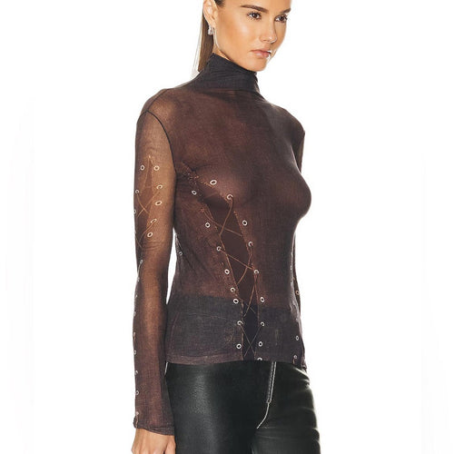 Acne Studios Lace Up Turtleneck Top