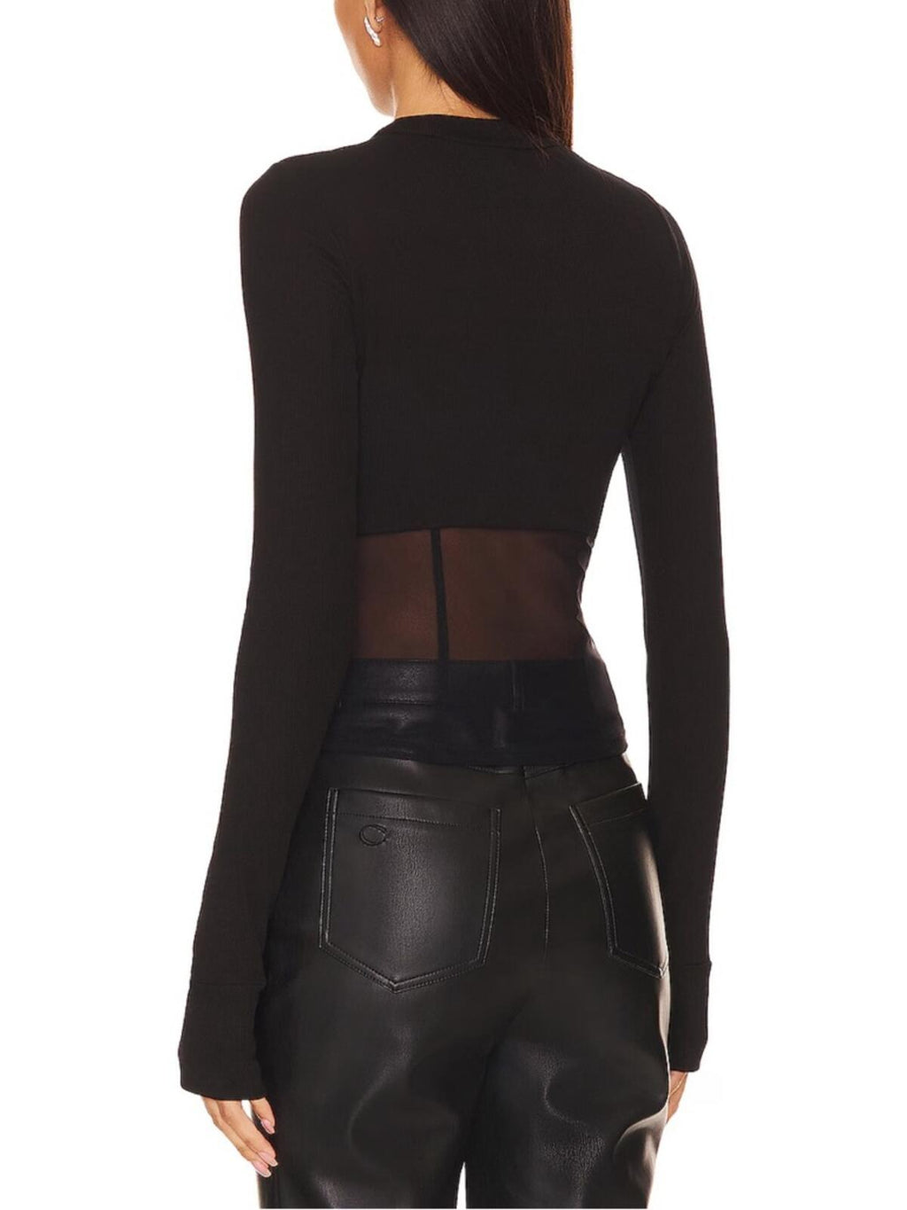 Michael Lauren Danton Rib Mesh Corset Top