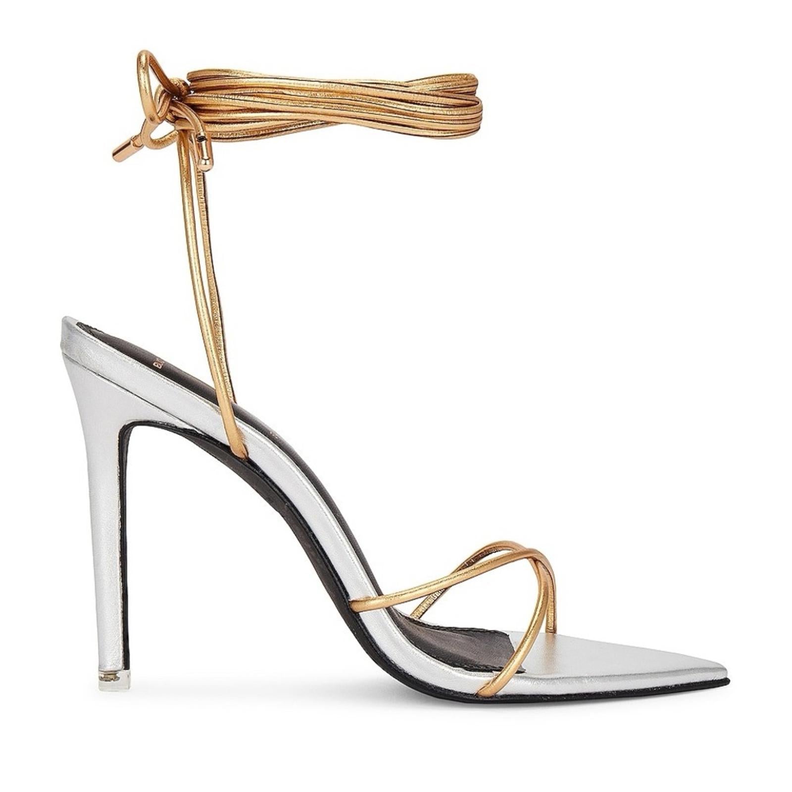 Black Suede Studio Talia Heel Sandals