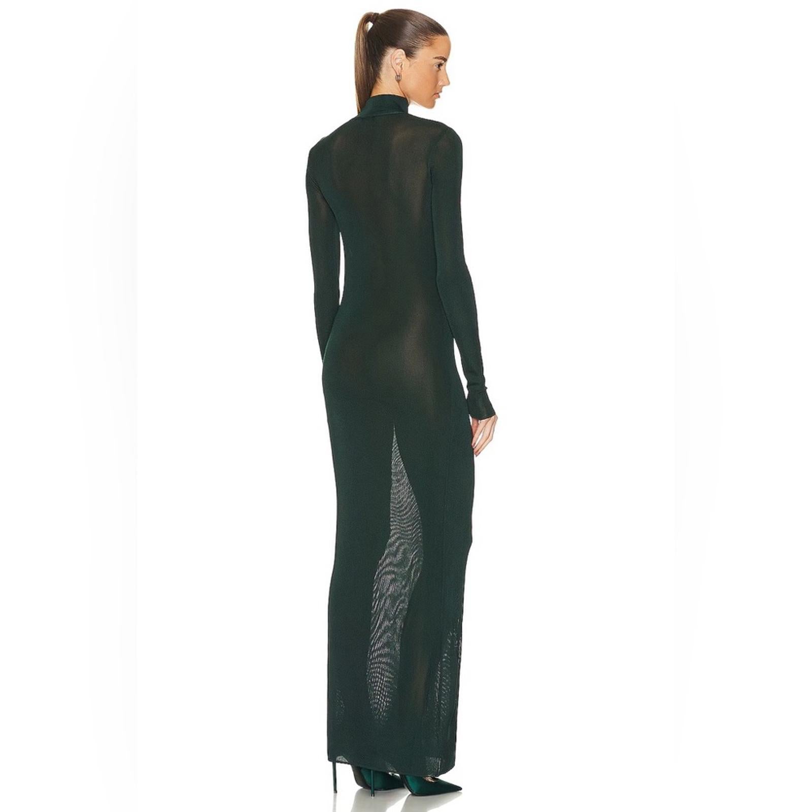 Saint Laurent Mock Neck Long Sleeve Dress