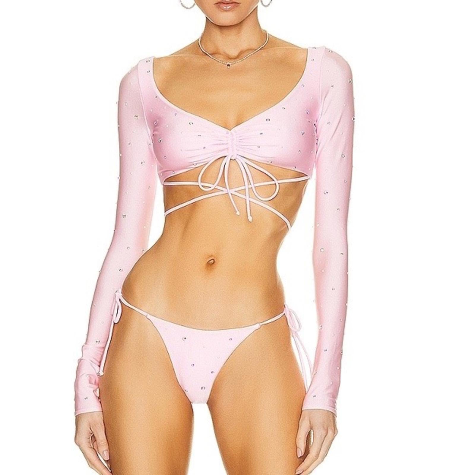 Alessandra Rich Long Sleeve Bikini Set