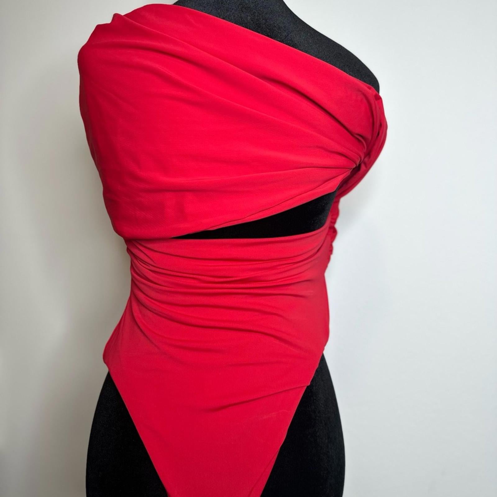 MAXIMILIAN DAVIS Disco Drape Bodysuit