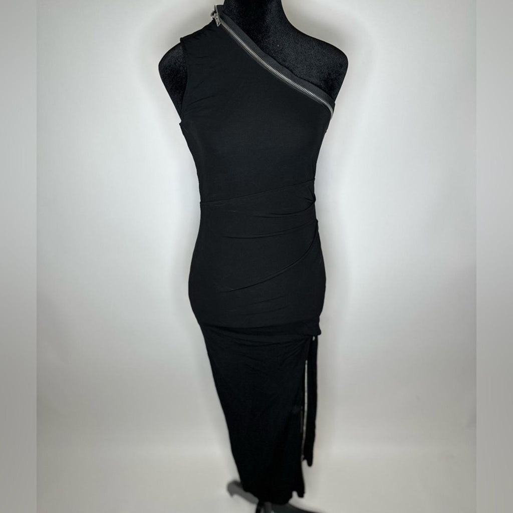 Helmut Lang Asymmetric Zip Midi Dress