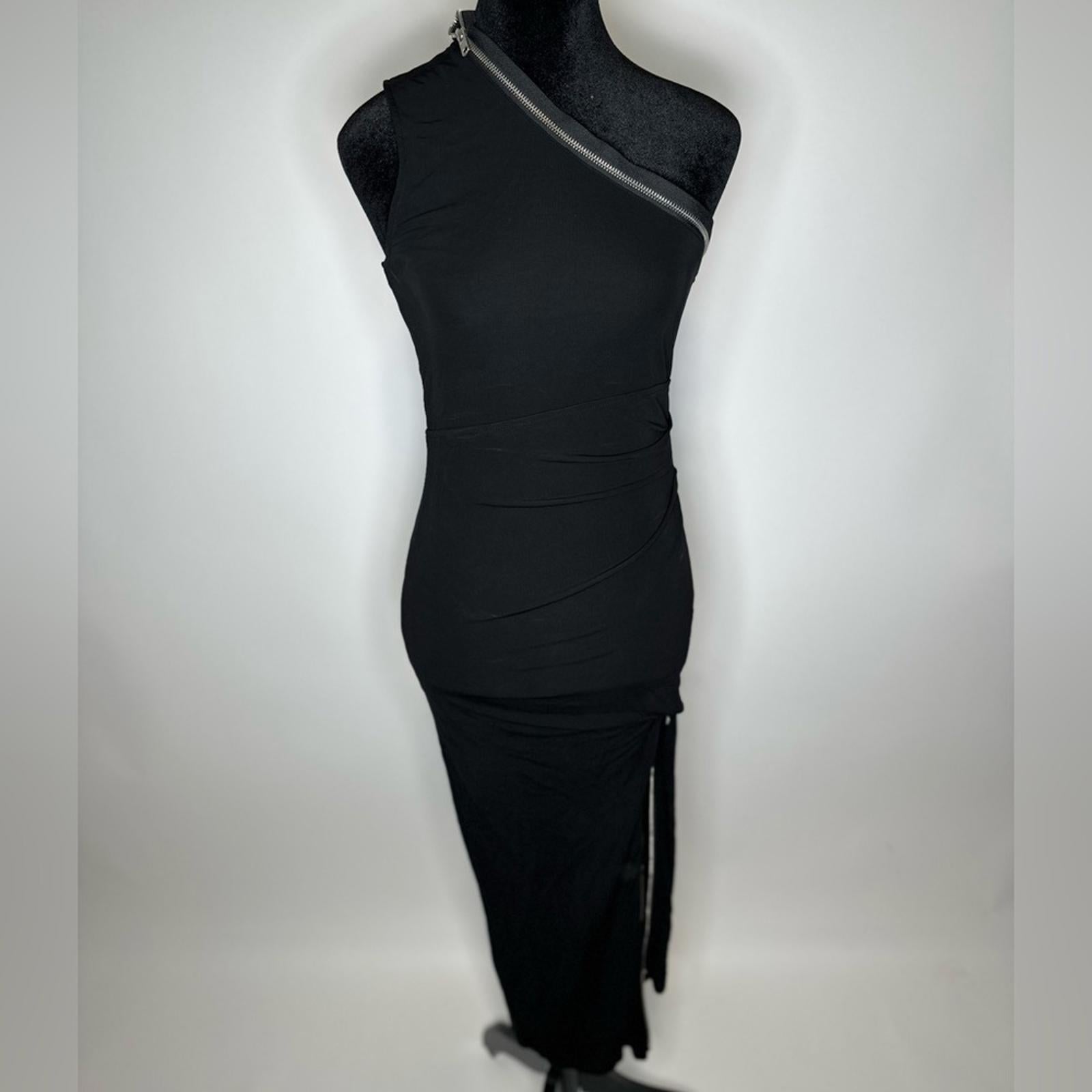 Helmut Lang Asymmetric Zip Midi Dress