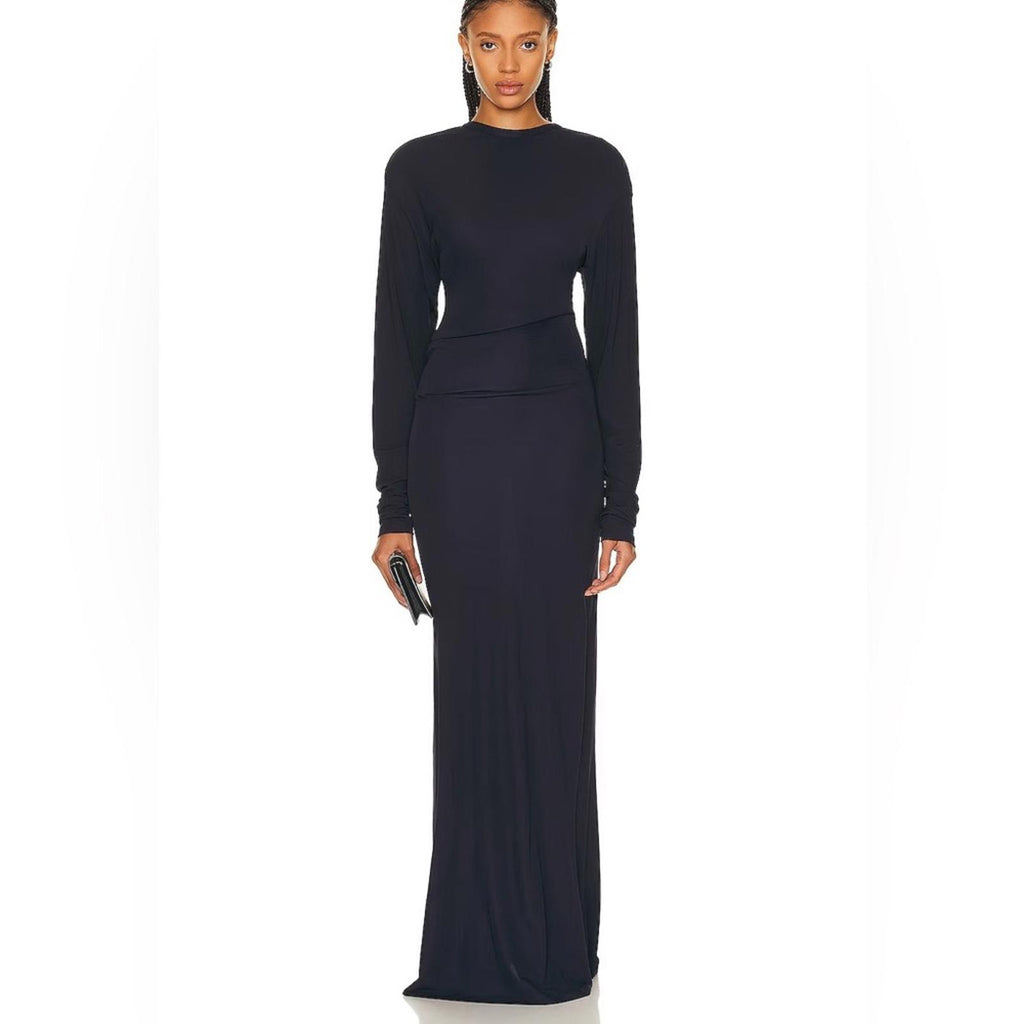 Christopher Esber Side Cowl Long Sleeve Dresd