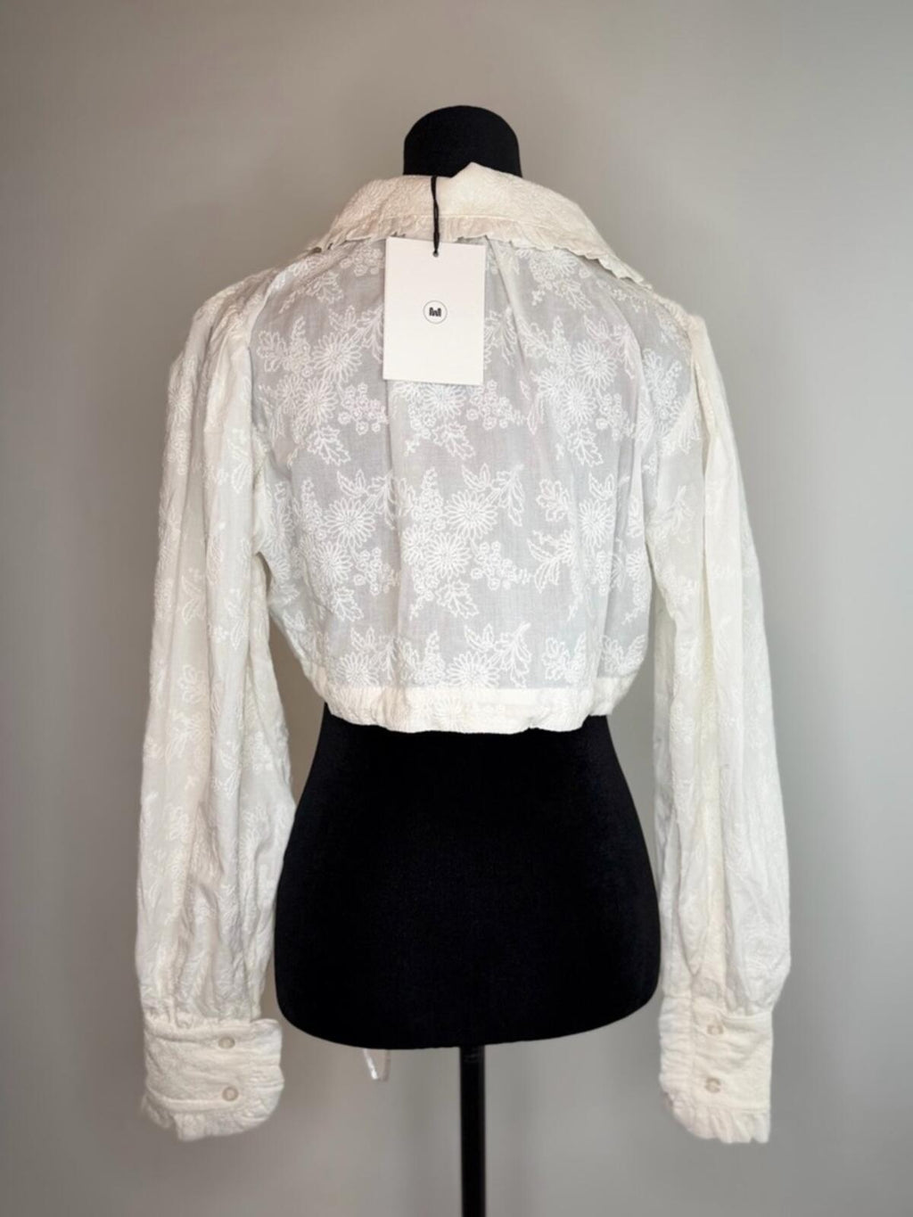 Milkwhite Crop Shirt With Collar