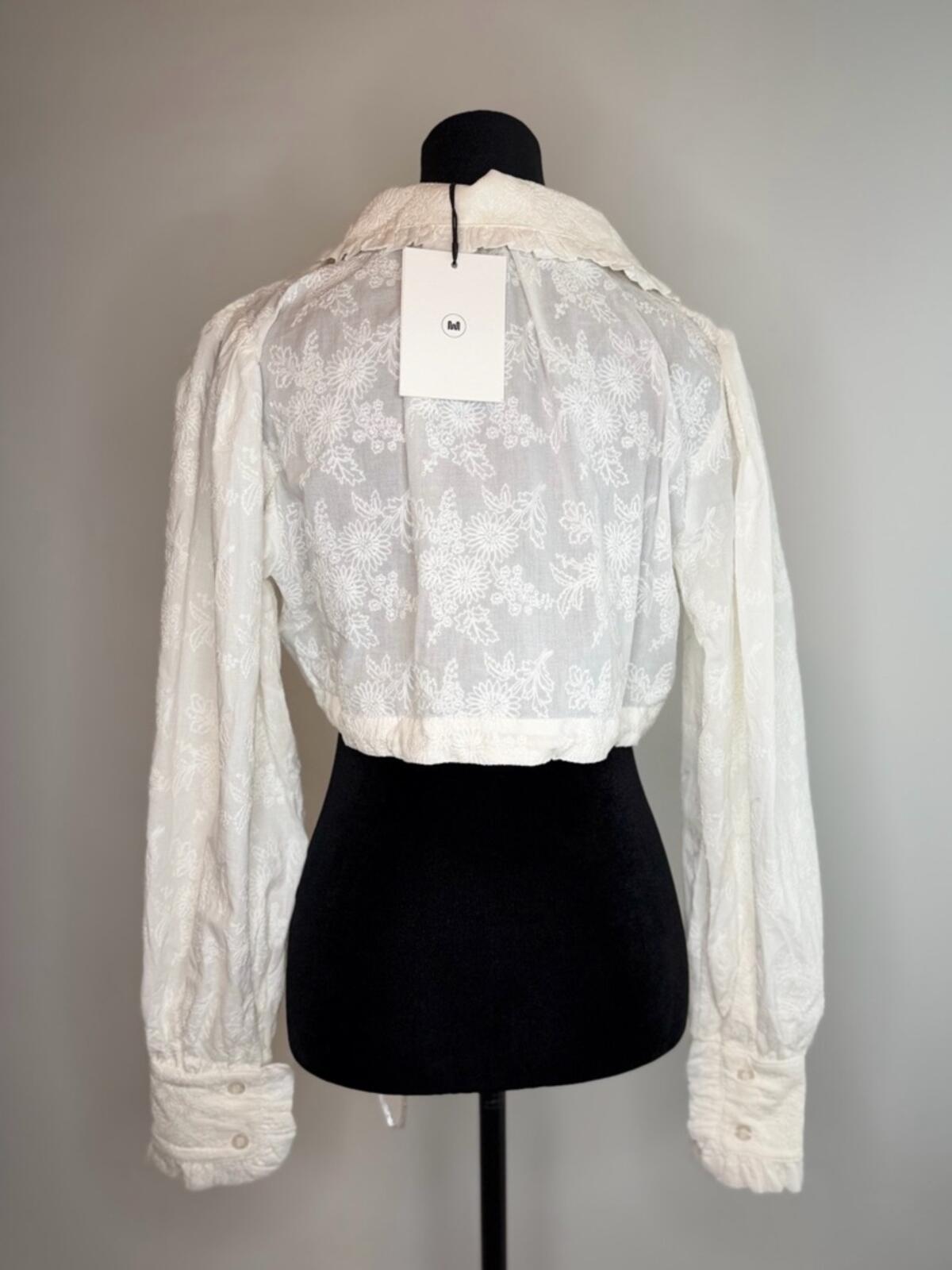 Milkwhite Crop Shirt With Collar
