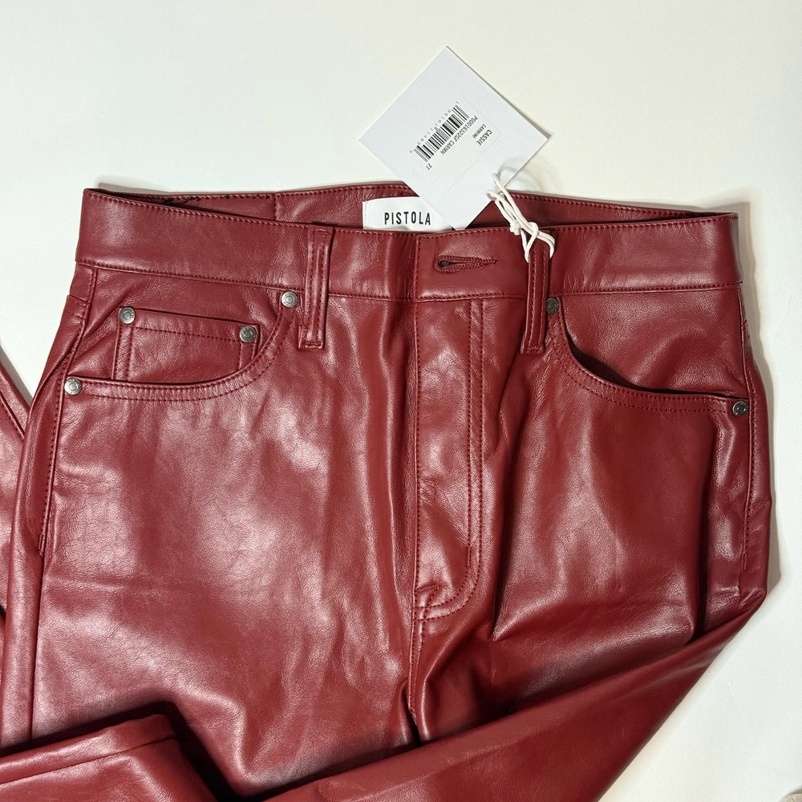 Pistola Cassie Super High Rise Straight Pant in Carmine