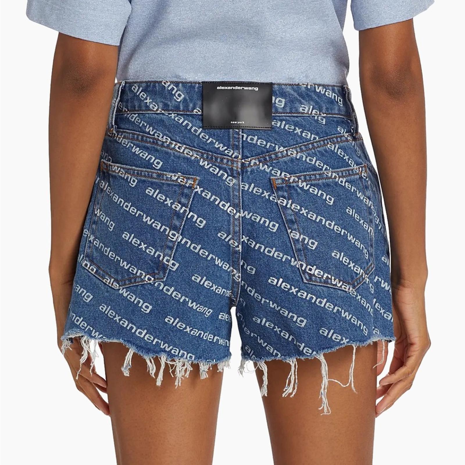 Alexander Wang Bite Denim Logo Shorts
