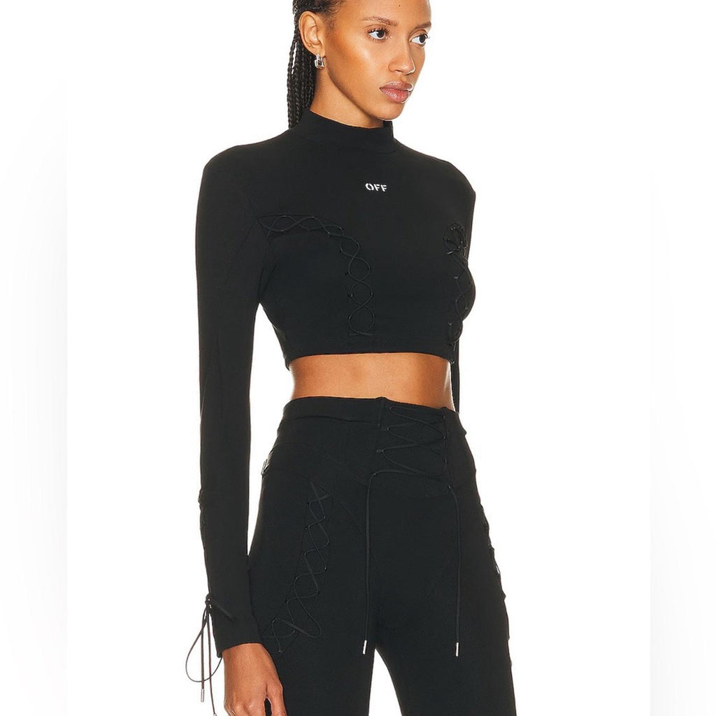 OFF-WHITE Long Sleeve Crop Top
