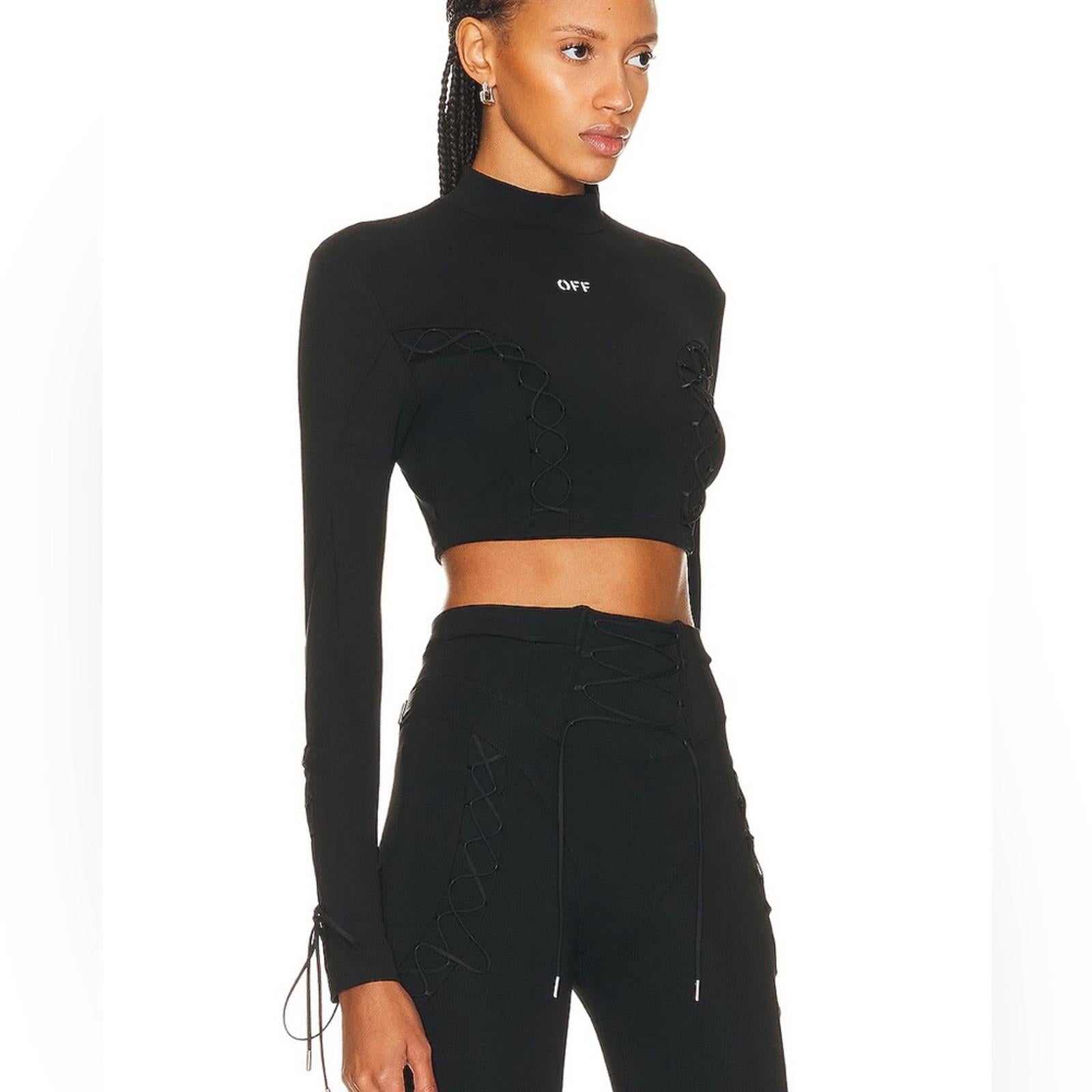 OFF-WHITE Long Sleeve Crop Top