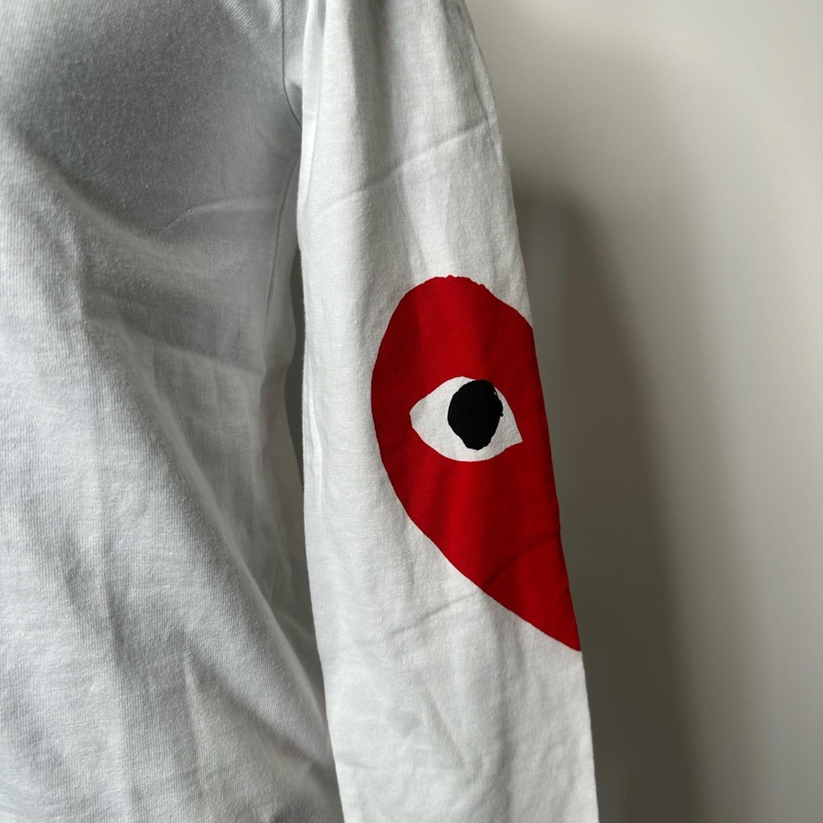 Comme des Garcons Play Long Sleeve Logo Emblem Tee