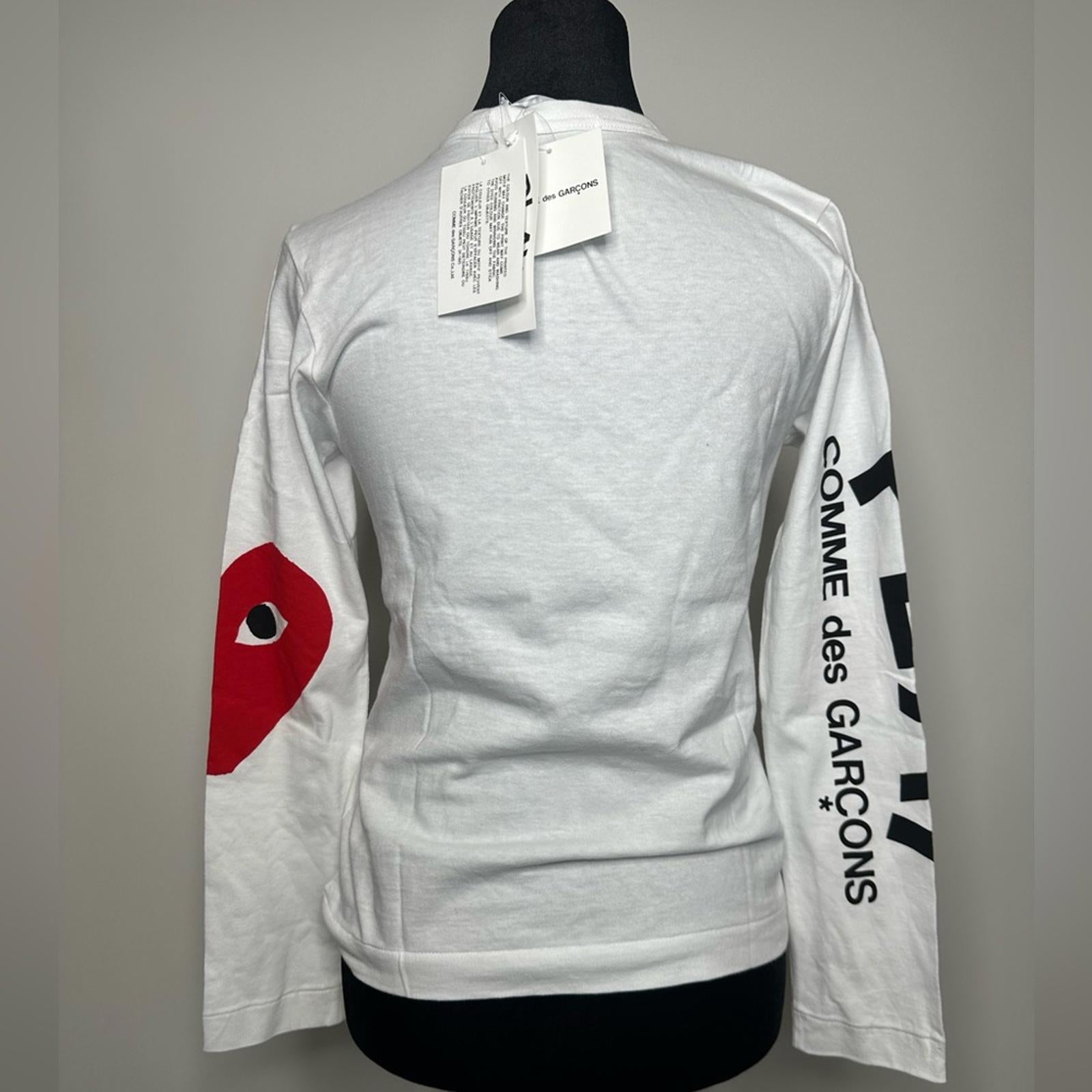 Comme des Garcons Play Long Sleeve Logo Emblem Tee