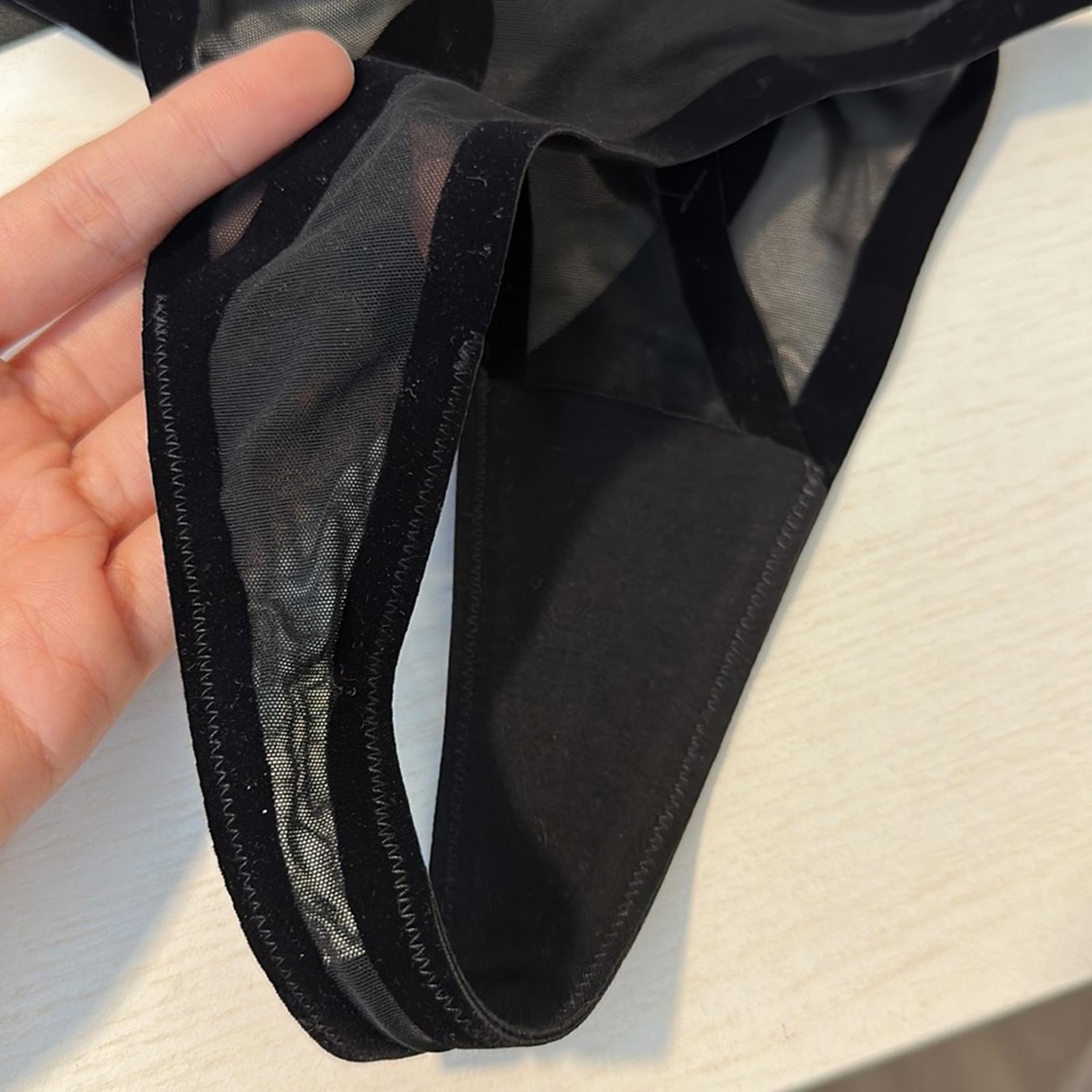 Mugler X Wolford Flock Shaping String Thong