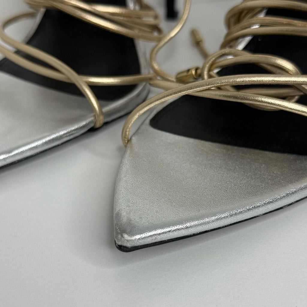 Black Suede Studio Talia Heel Sandals